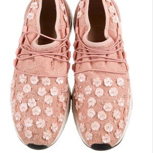 Ash Pink Low Top Sneakers with Beaded Accents Size 8